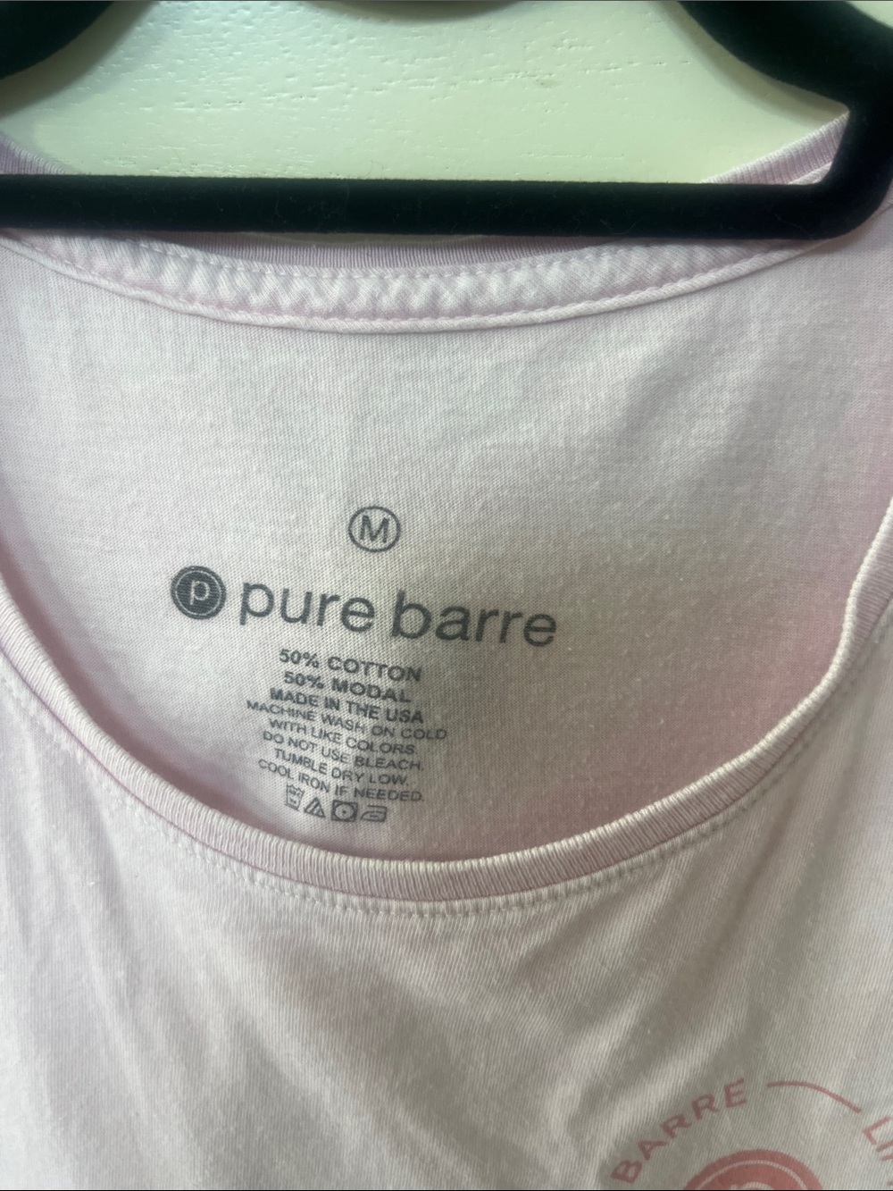 Pure Barre pink circle P logo tank top medium - Picture 3 of 4